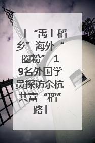 “禹上稻乡”海外“圈粉” 19名外国学员探访余杭共富“稻”路