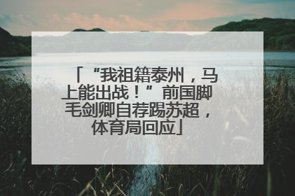 “我祖籍泰州，马上能出战！”前国脚毛剑卿自荐踢苏超，体育局回应