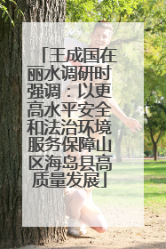 王成国在丽水调研时强调：以更高水平安全和法治环境服务保障山区海岛县高质量发展