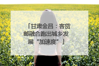 甘肃金昌：客货邮融合跑出城乡发展“加速度”
