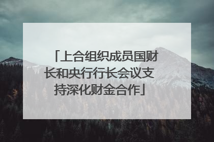 上合组织成员国财长和央行行长会议支持深化财金合作