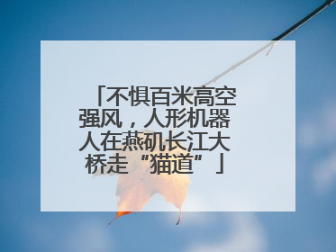 不惧百米高空强风，人形机器人在燕矶长江大桥走“猫道”