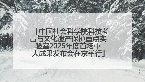 中国社会科学院科技考古与文化遗产保护重点实验室2025年度首场重大成果发布会在京举行