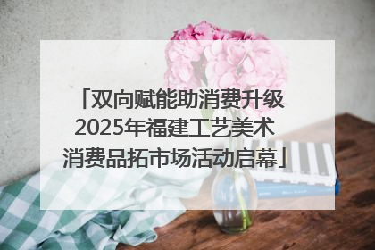双向赋能助消费升级 2025年福建工艺美术消费品拓市场活动启幕