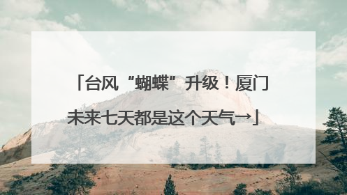 台风“蝴蝶”升级！厦门未来七天都是这个天气→