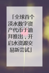 全球首个淡水数字资产代币于迪拜推出，开启水资源交易新尝试