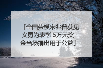 全国劳模宋兆普获见义勇为表彰 5万元奖金当场捐出用于公益