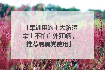 军训用的十大防晒霜！不怕户外狂晒，推荐易黑党使用