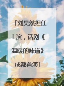 刘昊然担任主演，话剧《温暖的味道》成都首演