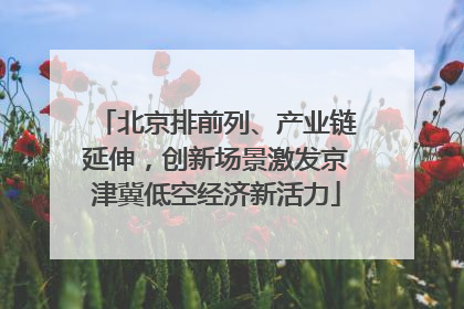北京排前列、产业链延伸，创新场景激发京津冀低空经济新活力