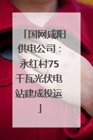 国网咸阳供电公司：永红村75千瓦光伏电站建成投运