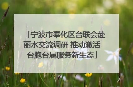宁波市奉化区台联会赴丽水交流调研 推动激活台胞台属服务新生态