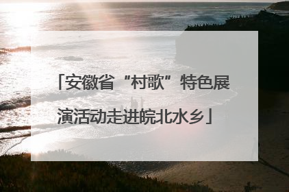 安徽省“村歌”特色展演活动走进皖北水乡