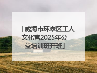 威海市环翠区工人文化宫2025年公益培训班开班