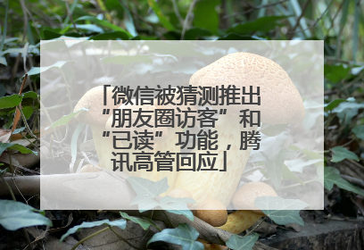 微信被猜测推出“朋友圈访客”和“已读”功能，腾讯高管回应
