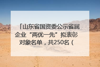 山东省国资委公示省属企业“两优一先”拟表彰对象名单，共250名（个）党员和党组织