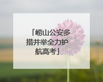 崂山公安多措并举全力护航高考