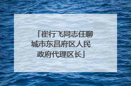 崔行飞同志任聊城市东昌府区人民政府代理区长
