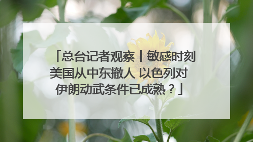 总台记者观察丨敏感时刻美国从中东撤人 以色列对伊朗动武条件已成熟？