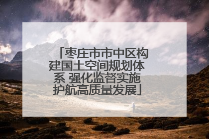 枣庄市市中区构建国土空间规划体系 强化监督实施护航高质量发展