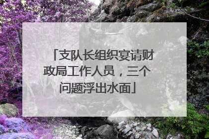 支队长组织宴请财政局工作人员，三个问题浮出水面