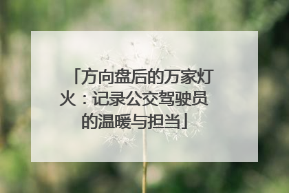 方向盘后的万家灯火：记录公交驾驶员的温暖与担当