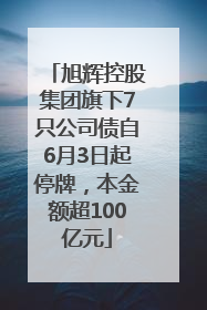 旭辉控股集团旗下7只公司债自6月3日起停牌，本金额超100亿元