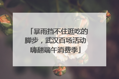 暴雨挡不住逛吃的脚步，武汉百场活动嗨翻端午消费季
