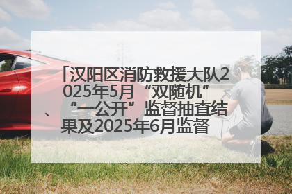 汉阳区消防救援大队2025年5月“双随机”、“一公开”监督抽查结果及2025年6月监督抽查任务公示