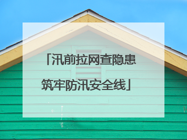 汛前拉网查隐患 筑牢防汛安全线