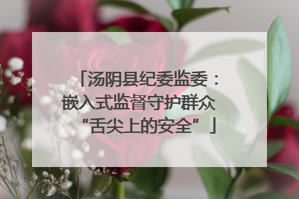 汤阴县纪委监委：嵌入式监督守护群众“舌尖上的安全”