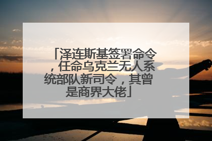 泽连斯基签署命令，任命乌克兰无人系统部队新司令，其曾是商界大佬