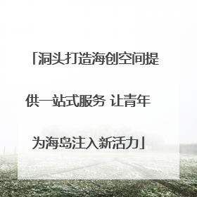 洞头打造海创空间提供一站式服务 让青年为海岛注入新活力