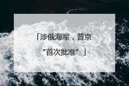 涉俄海军，普京“首次批准”