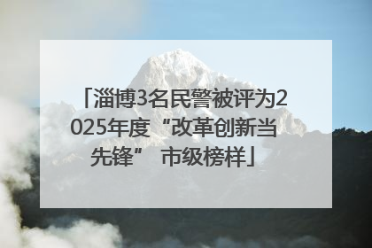 淄博3名民警被评为2025年度“改革创新当先锋” 市级榜样