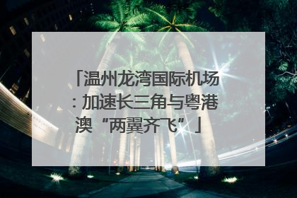 温州龙湾国际机场：加速长三角与粤港澳“两翼齐飞”
