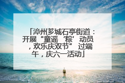 漳州芗城石亭街道：开展“童谣‘粽’动员，欢乐庆双节” 过端午，庆六一活动