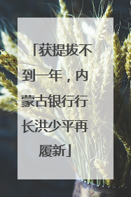 获提拔不到一年，内蒙古银行行长洪少平再履新