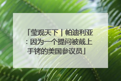 莹观天下｜帕迪利亚：因为一个提问被戴上手铐的美国参议员