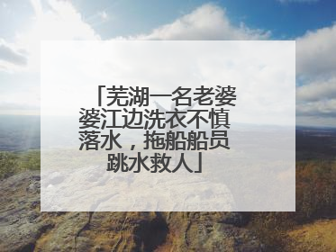 芜湖一名老婆婆江边洗衣不慎落水，拖船船员跳水救人
