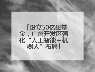 设立50亿母基金，广州开发区强化“人工智能＋机器人”布局