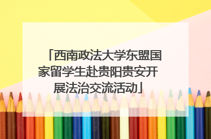 西南政法大学东盟国家留学生赴贵阳贵安开展法治交流活动