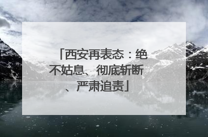 西安再表态：绝不姑息、彻底斩断、严肃追责