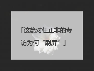 这篇对任正非的专访为何“刷屏”