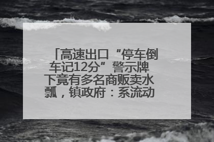 高速出口“停车倒车记12分”警示牌下竟有多名商贩卖水瓢，镇政府：系流动摊位，已多次劝离