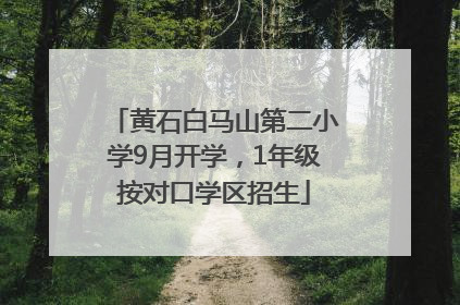 黄石白马山第二小学9月开学，1年级按对口学区招生