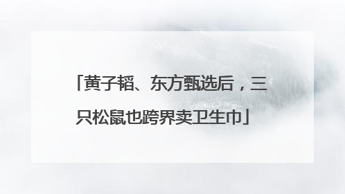 黄子韬、东方甄选后，三只松鼠也跨界卖卫生巾