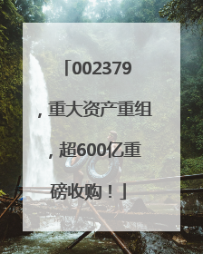 002379，重大资产重组，超600亿重磅收购！
