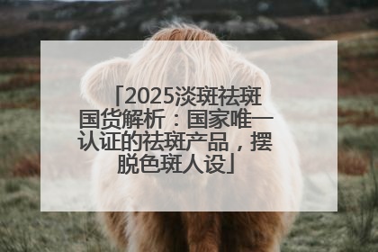 2025淡斑祛斑国货解析：国家唯一认证的祛斑产品，摆脱色斑人设