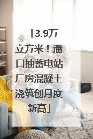 3.9万立方米！潘口抽蓄电站厂房混凝土浇筑创月度新高